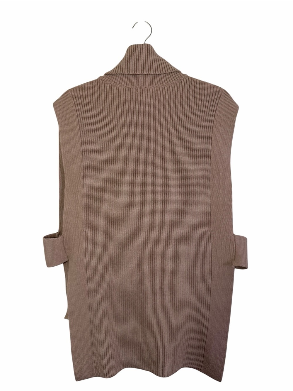 Avara Sweater Vest Small Brown Turtleneck Sleeveless Side Slit Knit Cozy - Picture 2 of 7